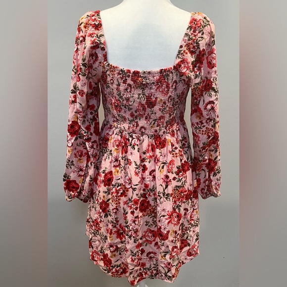 Floral Pink Smocked Dress - Picture 2 of 14